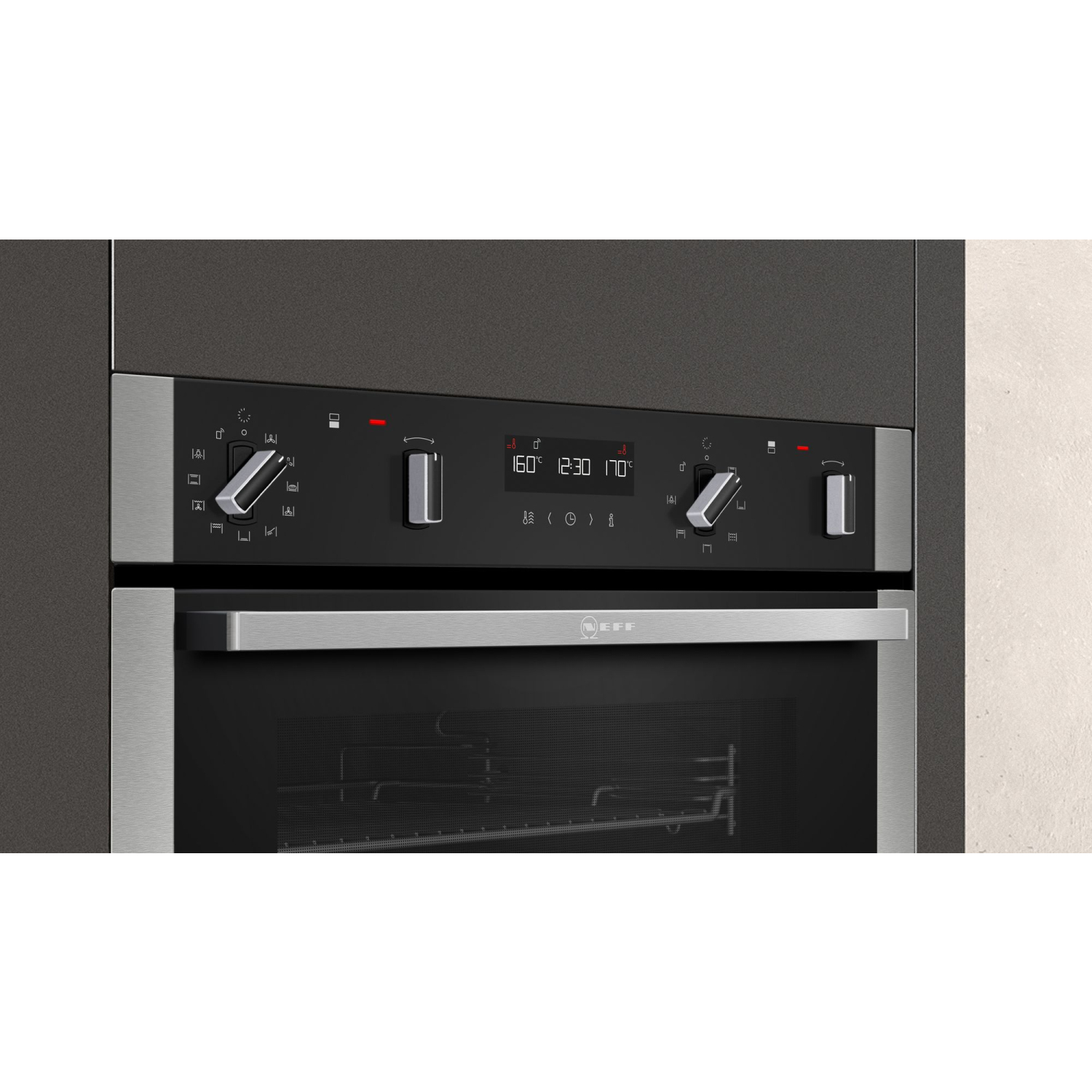 Neff N50 U2ACH7AN7B Built-In Smart Double Oven - Stainless Steel - Pyro Clean full image