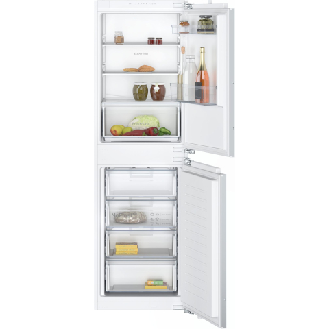 Neff N30, Built-in fridge-freezer with freezer at bottom, 50-50 Split,  flat hinge