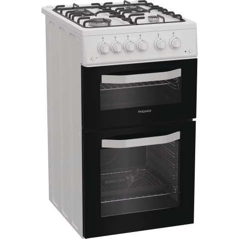 Hotpoint 50cm Gas Cooker White Twin Cavity