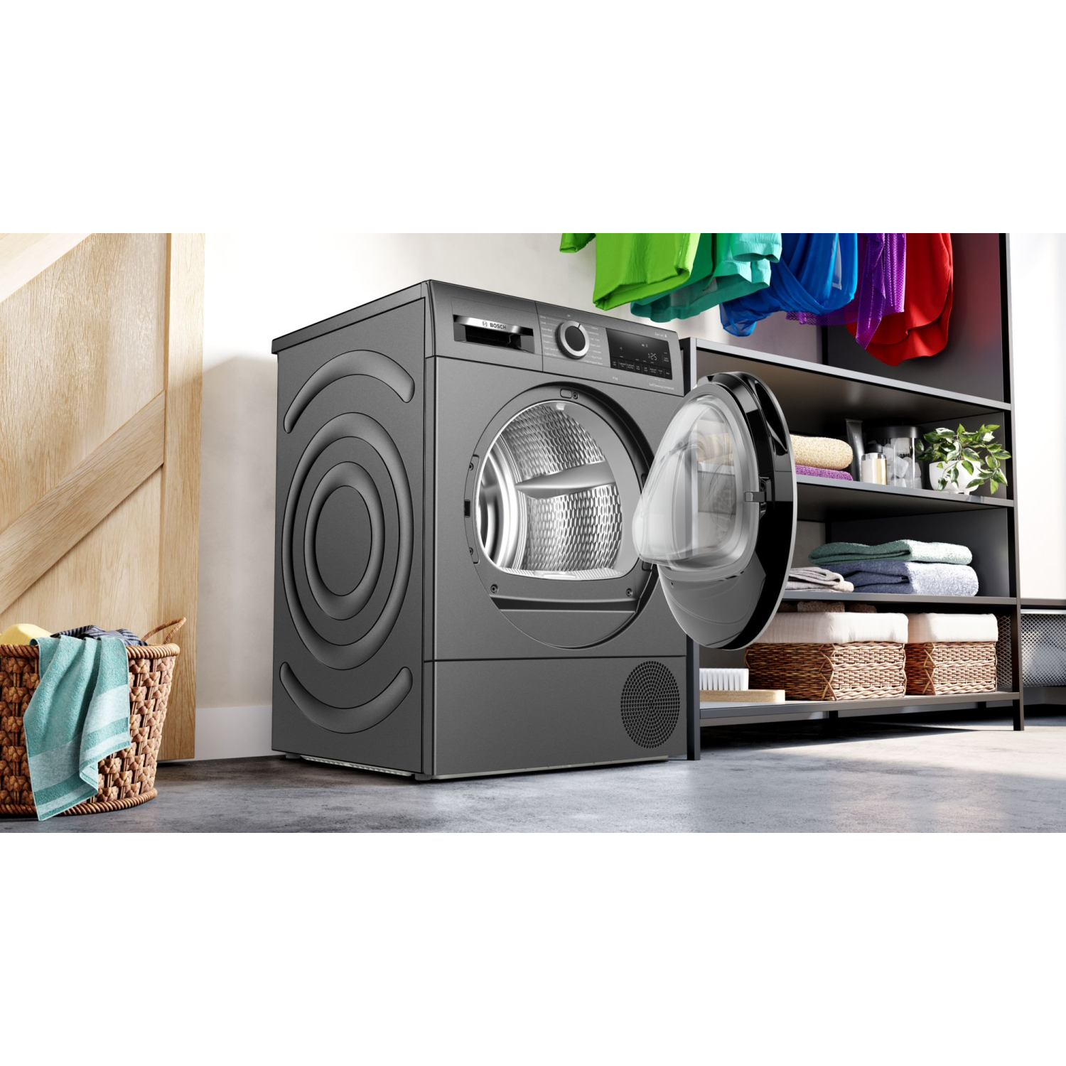 Bosch WQG245R9GB 9kg Heat Pump Tumble Dryer - Graphite full image