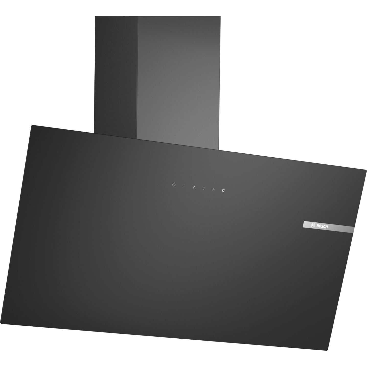 Bosch Series 2, Angled Wall-mounted cooker hood, 80 cm, clear glass black printed, Black full image