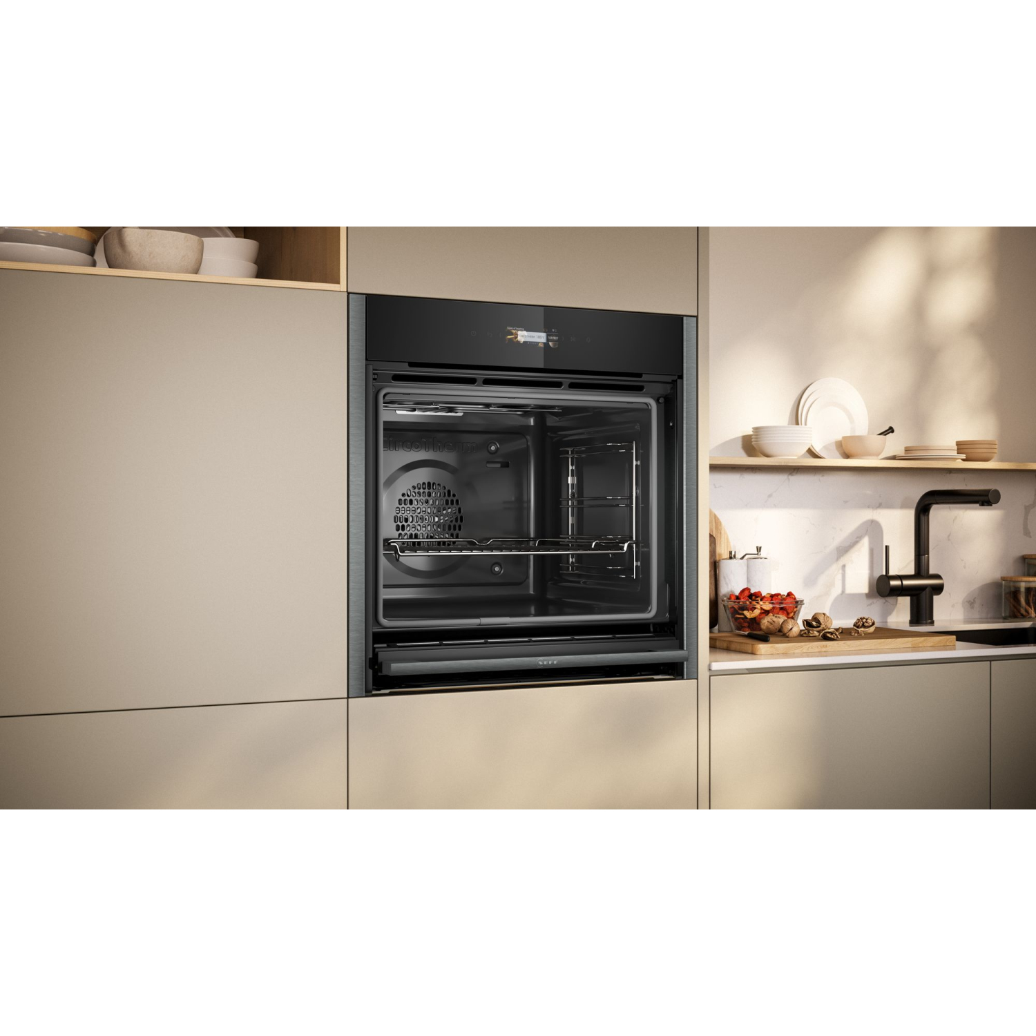 Neff N70 B54CR71G0B Slide & Hide Built-In Smart Single Oven - Graphite Grey full image