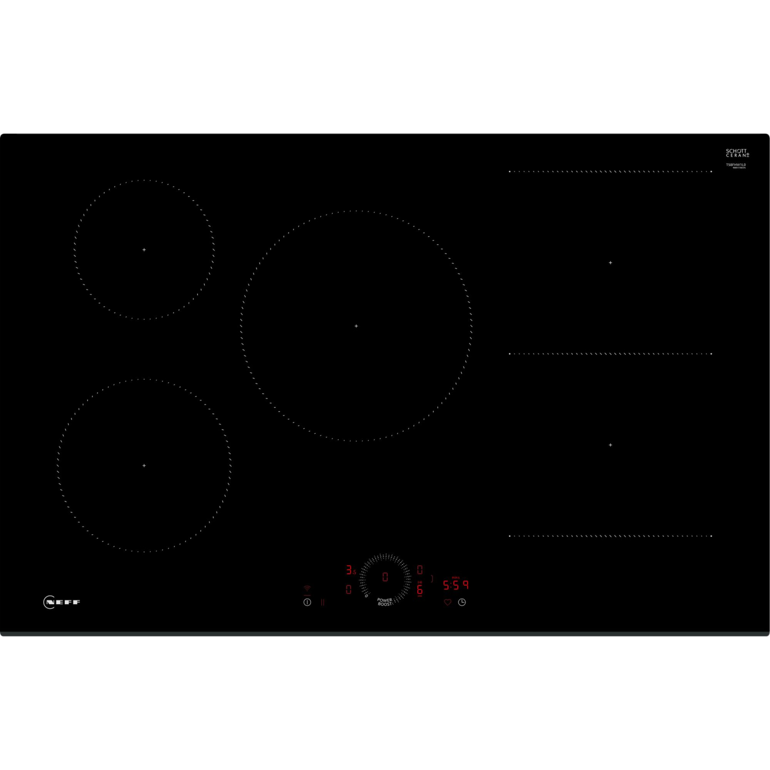 NEFF T58FHW1L0 N70 80cm Smart 5 Burner Induction Hob - Black full image