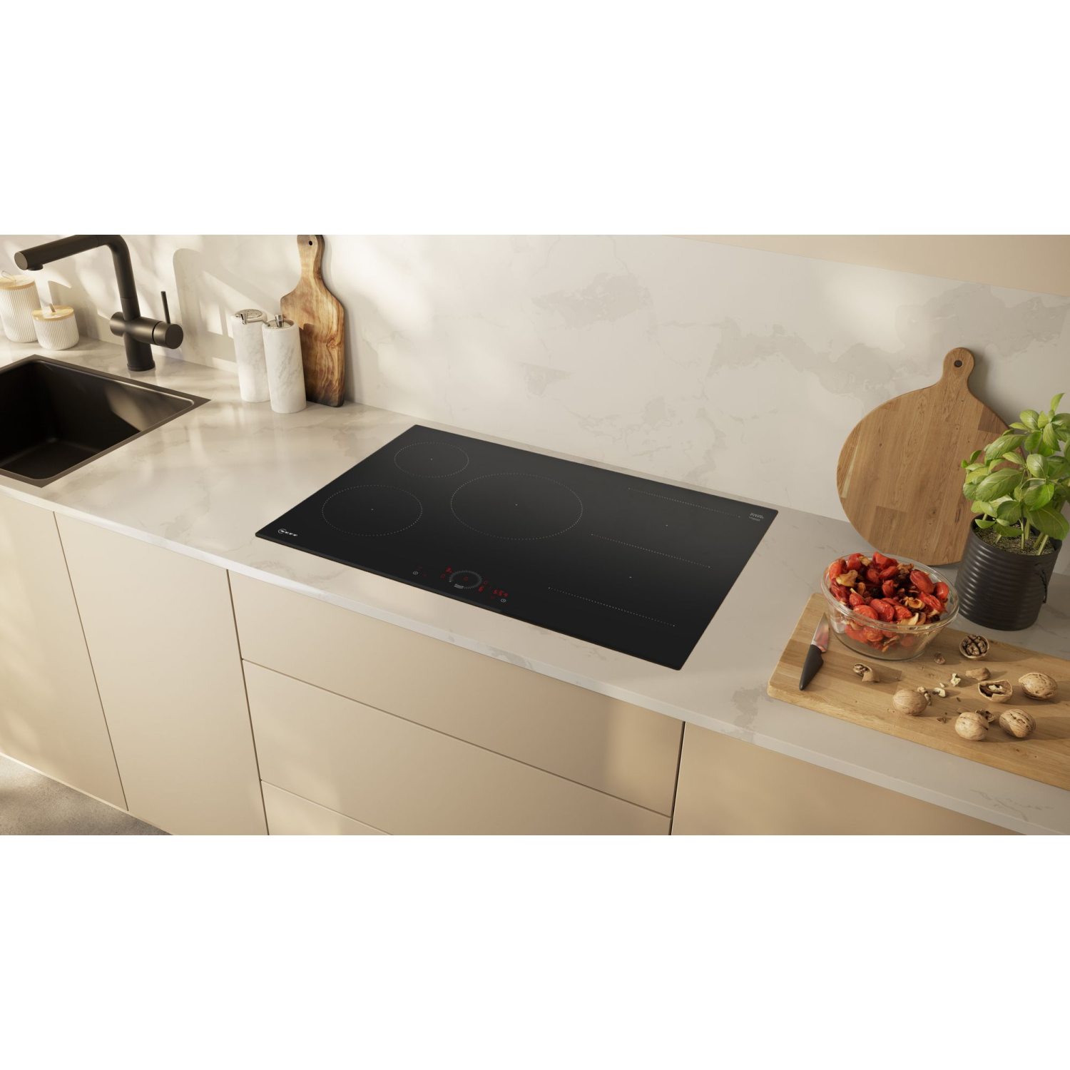 NEFF T58FHW1L0 N70 80cm Smart 5 Burner Induction Hob - Black full image
