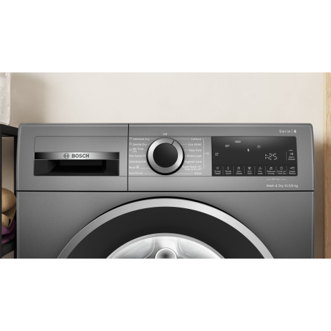 Bosch Series 6, Washer dryer, 10.5/6 kg, 1400 rpm, Graphite
