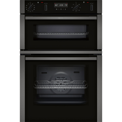 Neff N50 U2ACH7AN7B Built-In Smart Double Oven - Graphite - Pyro Clean