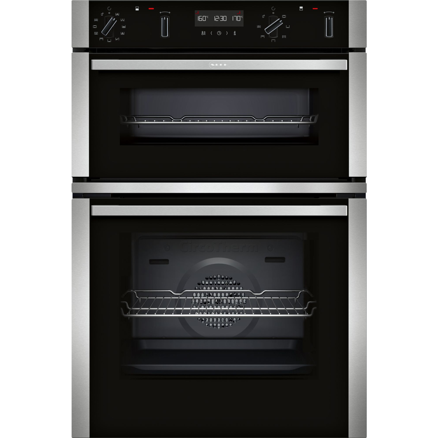 Neff N50 U2ACH7AN7B Built-In Smart Double Oven - Stainless Steel - Pyro Clean full image