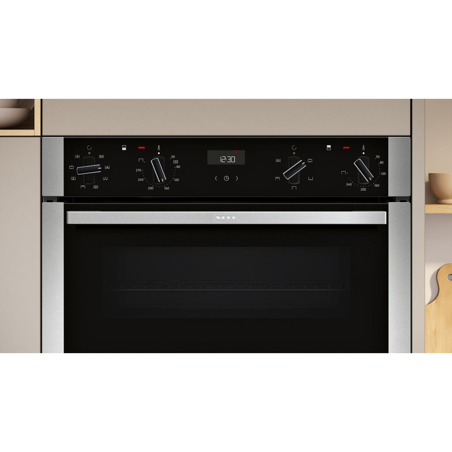 Neff N50 U1ACE2AN3B Built-In Double Oven - Stainless Steel full image