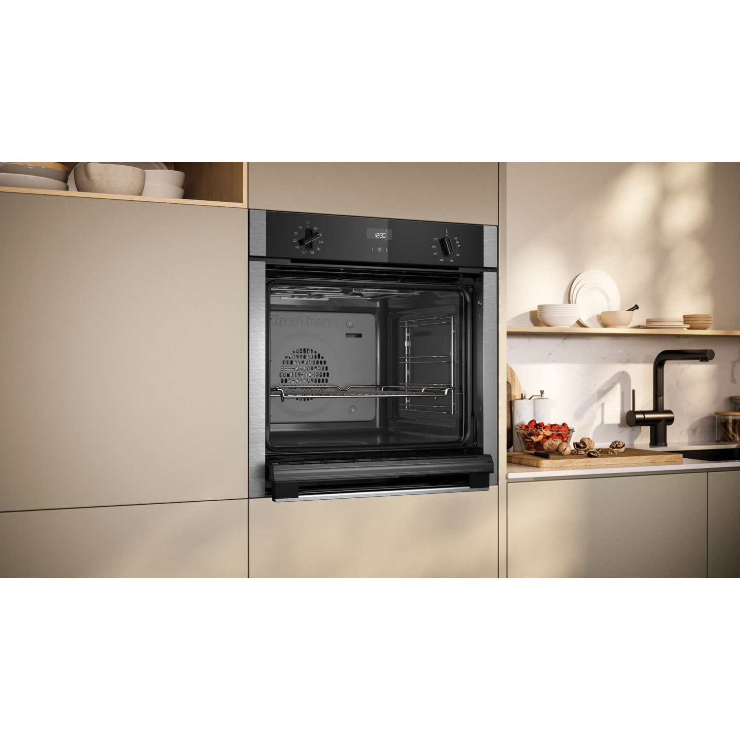 Neff 'N50' B3ACE4AN3B Slide & Hide Built-In Single Oven - Stainless Steel full image
