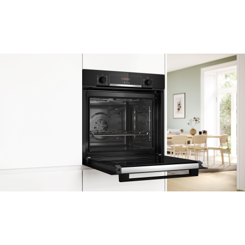 Bosch Series 4 HQA574BB3B Built-In Single Oven with Pyro Clean - Black