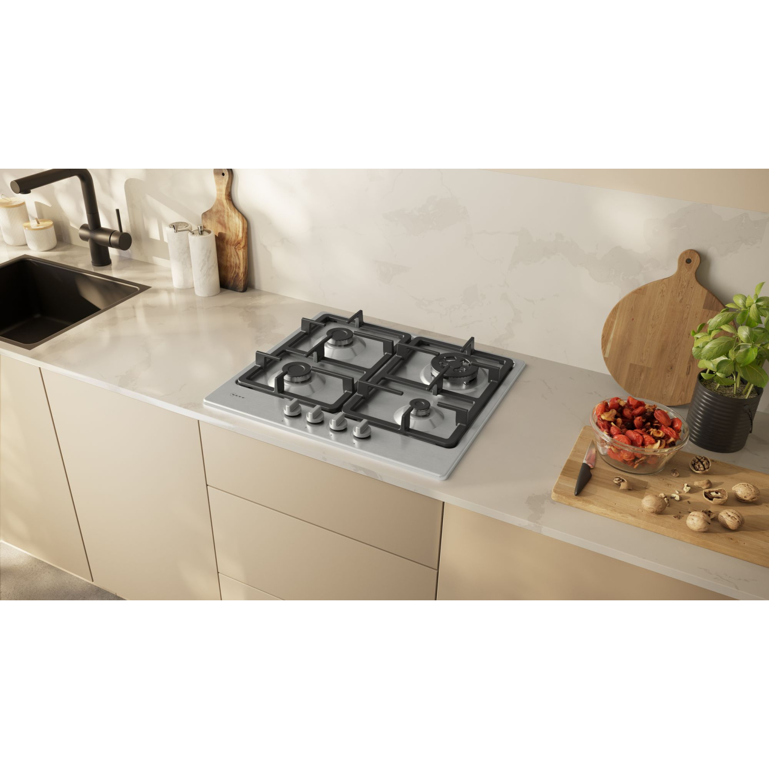 Neff N50, Gas hob, 60 cm, Stainless steel full image