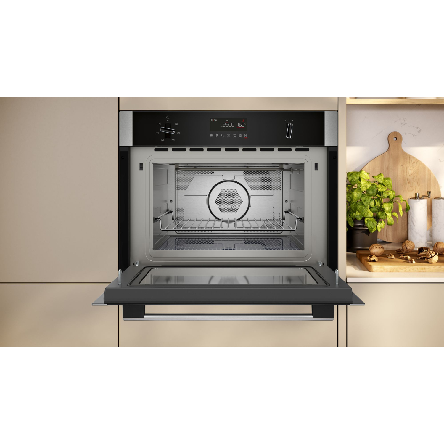 Neff C1AMG84N1B N50 900W Built-In Combi Microwave Oven - Stainless Steel full image
