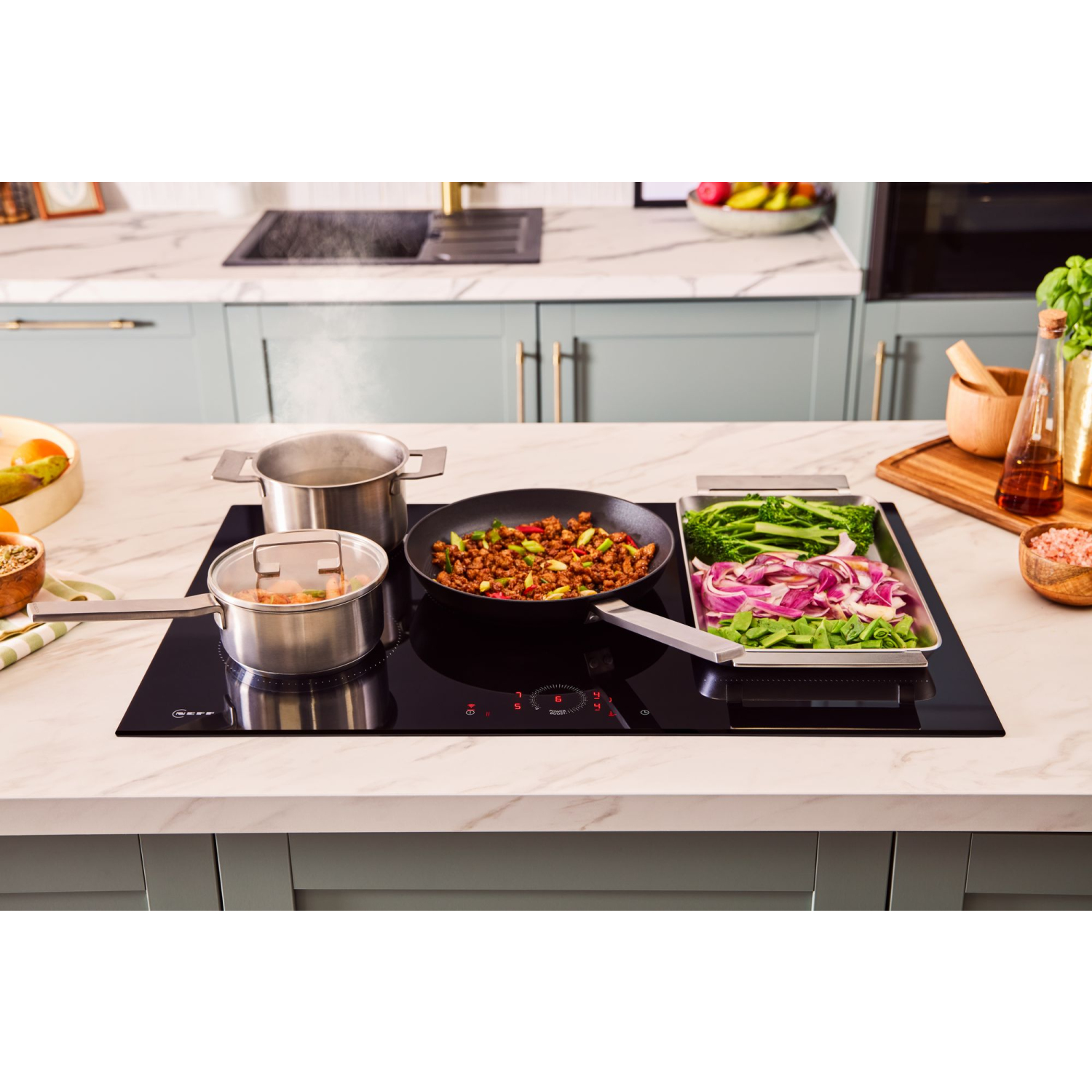 Neff N70 Induction hob, 80 cm, surface mount without frame, Twist Touch Control full image