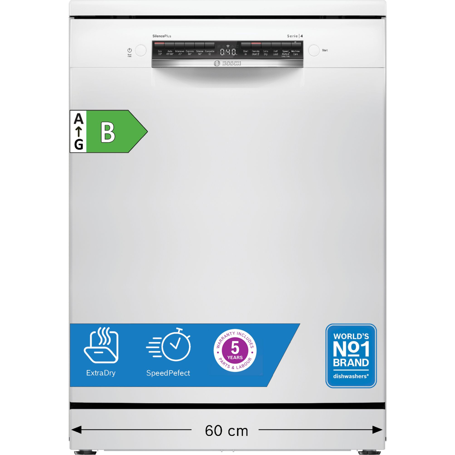 Bosch Series 4, Free-standing dishwasher, 60 cm, White full image