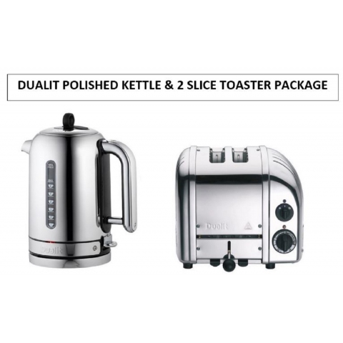 Dualit Classic Polished Kettle & 2 Classic 2 Slice