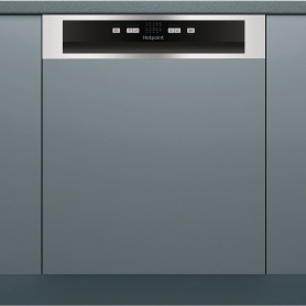 Hotpoint Semi Integrated Dishwasher 60cm Stainless Steel Control Panel