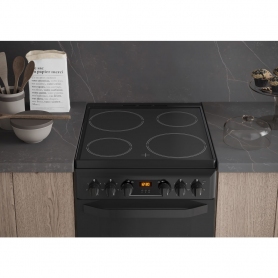 Hotpoint 50cm Freestanding Electric Double Oven Cooker Black - 1