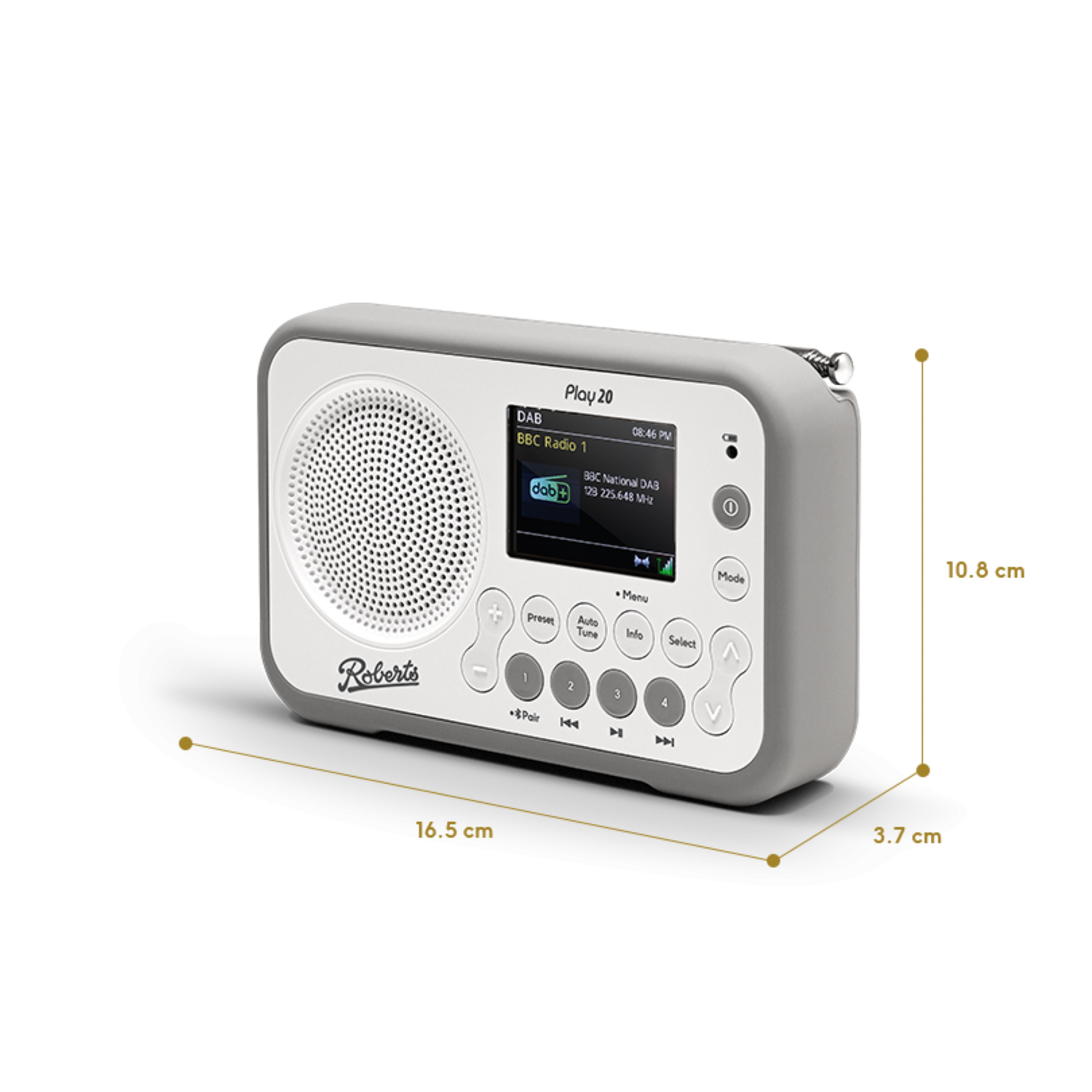 Roberts Play 20 Portable DAB+ / FM radio - White full image