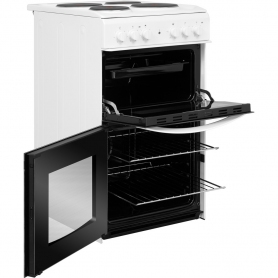 Indesit 50cm Electric twin Cavity Cooker With Electric Plates Hob White - 1