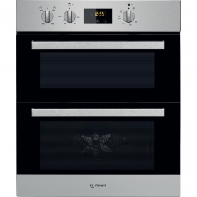 Indesit Built Under Electric Double Oven Stainless Steel