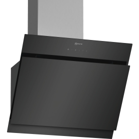 Neff N50, Wall-mounted cooker hood, 60 cm, clear glass black printed, inclined design - 0