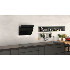 Neff N50, Wall-mounted cooker hood, 60 cm, clear glass black printed, inclined design - 3