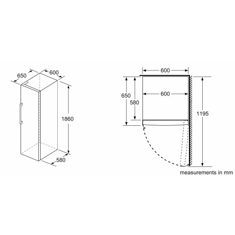 Bosch Serie | 4, Free-standing freezer, 186 x 60 cm, 