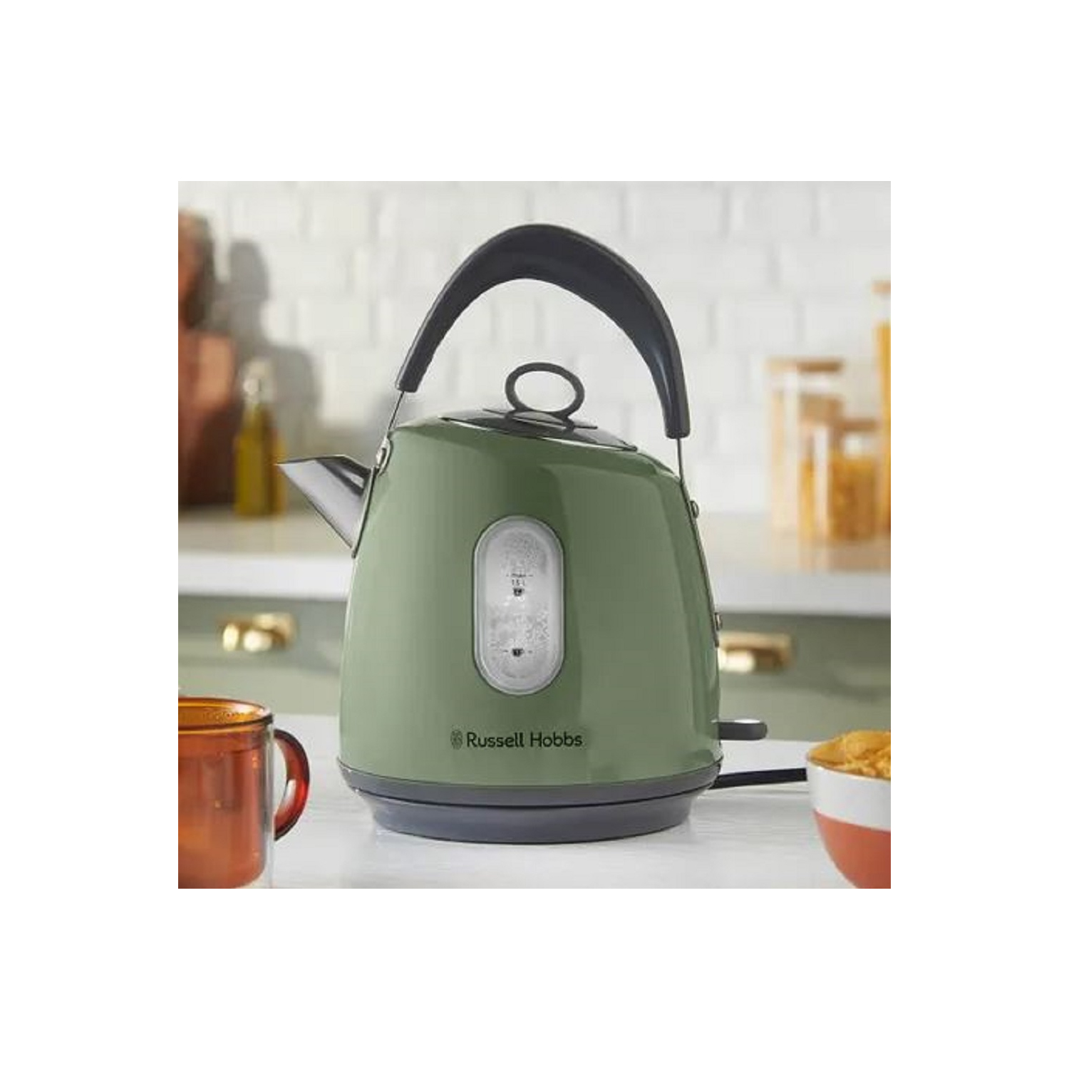 Russell Hobbs Stylevia Kettle Sage Green full image