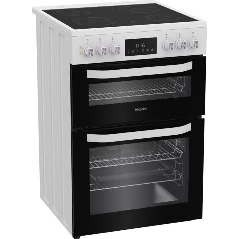 Hotpoint HDE6VDW 60cm Electric Double Cooker with Multiflow - White