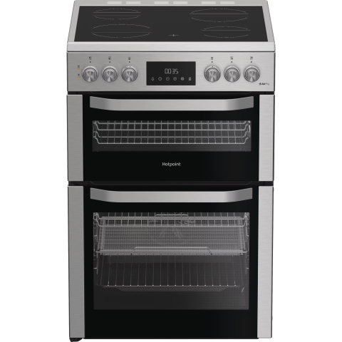 Hotpoint HDE6VDCAX 60cm Electric Double Cooker with Air Fry - Stainless Steel