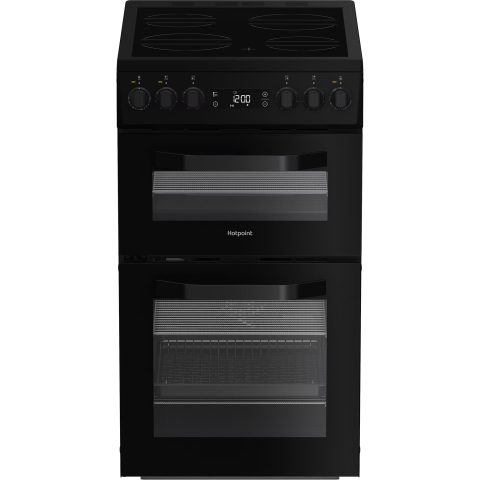 Hotpoint Double Oven Electric Cooker 50cm - Black