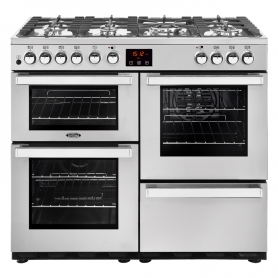 Belling Cookcentre 100cm Dual Fuel Range Cooker Professional Stainless Steel