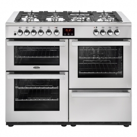 Belling Cookcentre 110cm Dual Fuel Range Cooker Professional Stainless Steel