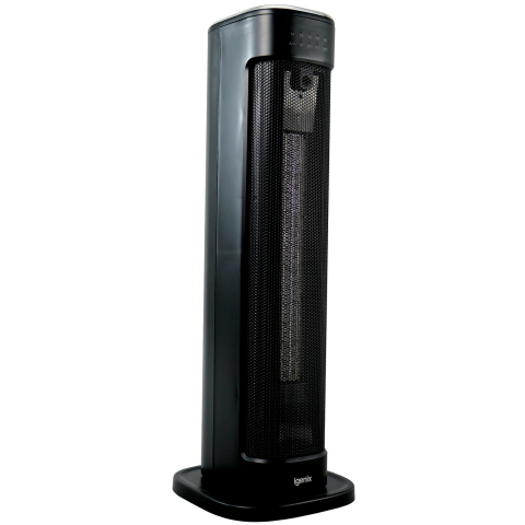 Igenix Oscillating Tower Fan Heater With 3 Heat Settings, Black