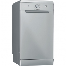 Indesit 45cm Slimline Freestanding Dishwasher Silver A+