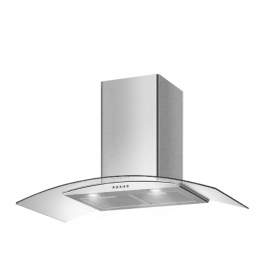 Belling GDHA Unbranded Curved Glass Chimney Hood Stainless Steel 60cm