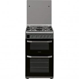 Hotpoint 50cm Gas Cooker With Double Oven Stainless Steel