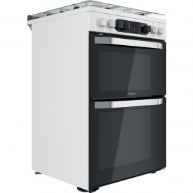 Hotpoint HDM67G9C2CW/UK 60cm Freestanding Dual Fuel Cooker - White - 2