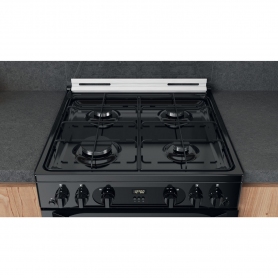 Hotpoint 60cm Freestanding Gas Cooker with Double Oven Black  - 2