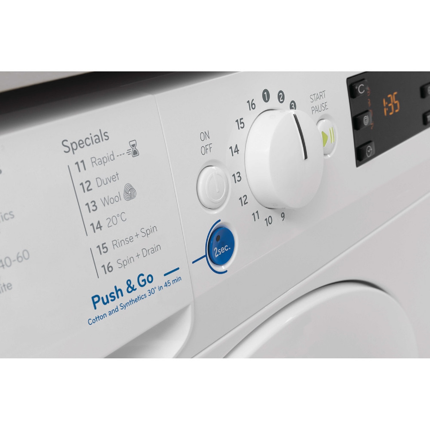 Indesit Innex 'Push & Go' Washing Machine 7kg White 1400 Spin - 1