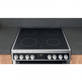 Hotpoint HDM67V8D2CX/UK Freestanding 60cm Electric Cooker - 2 Fan Ovens - Stainless Steel - 1