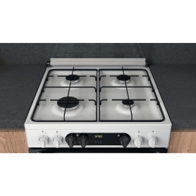 Hotpoint HDM67G9C2CW/UK 60cm Freestanding Dual Fuel Cooker - White - 1