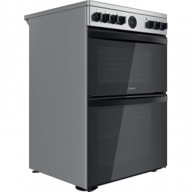 Indesit electric freestanding double cooker: 60cm - ID67V9HCX/UK - Stainless Steel  - 0