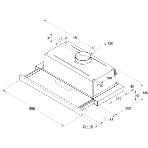 Hotpoint Telescopic 60cm Cooker Hood