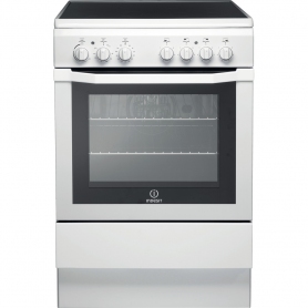 Indesit 60cm Single Electric Cooker with Ceramic Hob White
