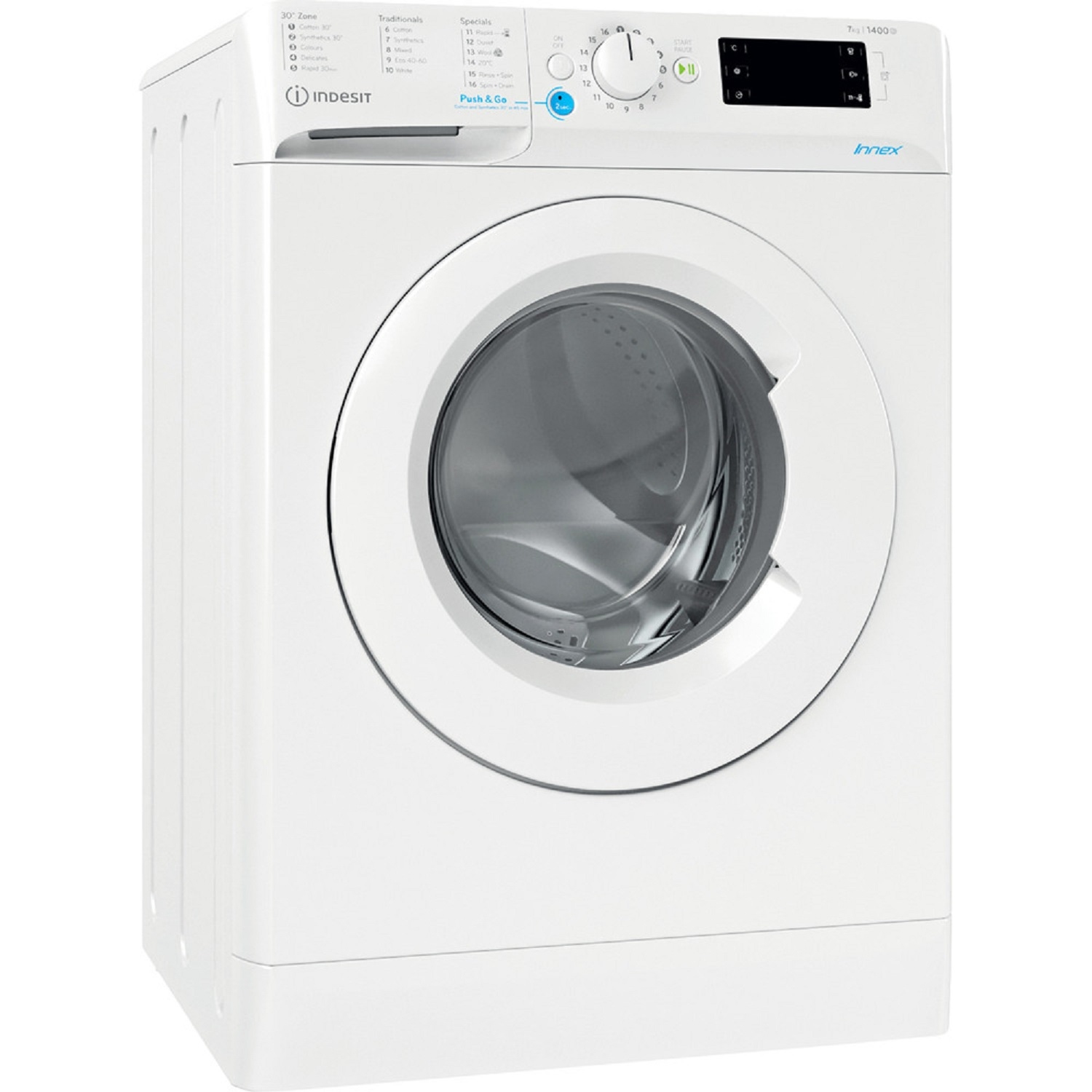 Indesit Innex 'Push & Go' Washing Machine 7kg White 1400 Spin - 2