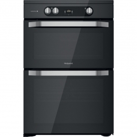 Hotpoint HDM67I9H2CB/U Freestanding Double Electric 60cm Cooker - Black - Induction Hob