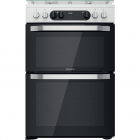 Hotpoint HDM67G9C2CW/UK 60cm Freestanding Dual Fuel Cooker - White - 0