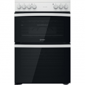 Indesit Electric freestanding double cooker: 60cm White- ID67V9KMW/UK