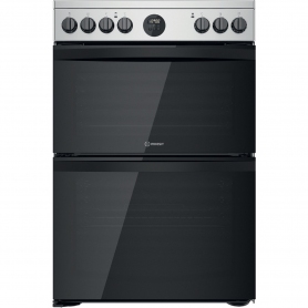 Indesit electric freestanding double cooker: 60cm - ID67V9HCX/UK - Stainless Steel  - 2